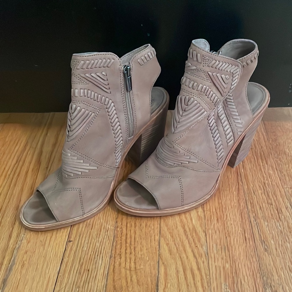 Vince Camuto tan booties